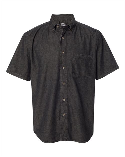 sierra pacific Mens Denim Short Sleeve Shirt