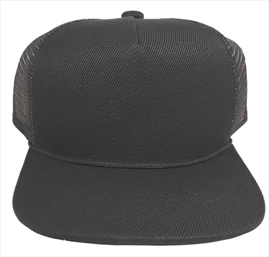 august caps INFANT Baby ROPE MESH Trucker Plain Snapback 5P Hats | Black Rope