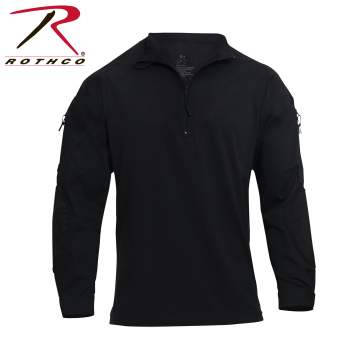 rothco Black 1/4 Zip Tactical Airsoft Combat Shirt