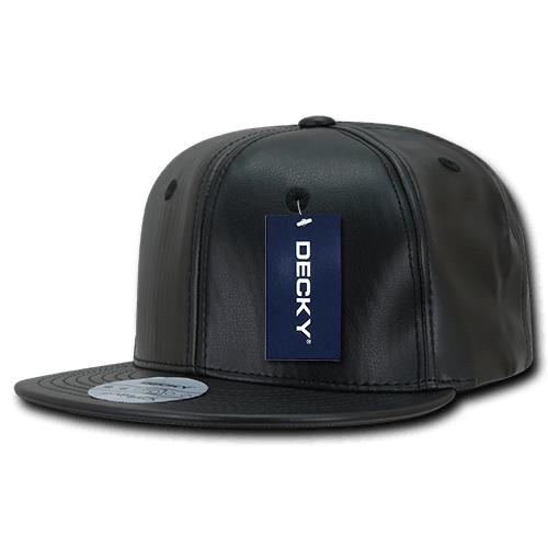 decky Faux Leather Snapbacks