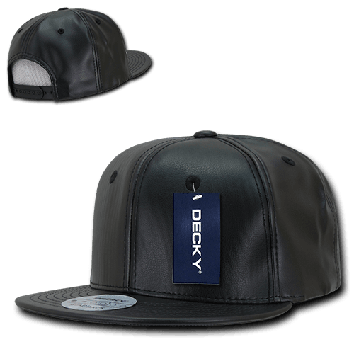 decky Faux Leather Snapbacks