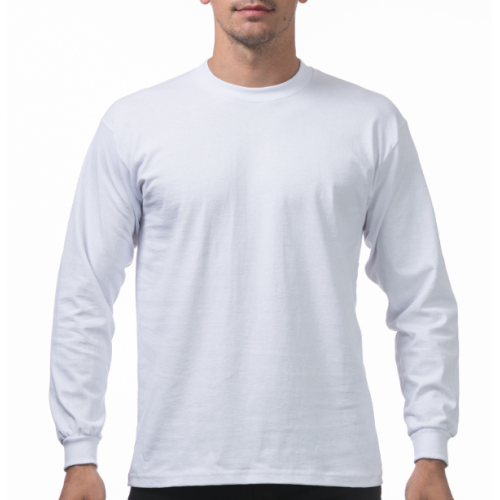 pro club Heavyweight Cotton Long Sleeve Crew Neck T-shirt