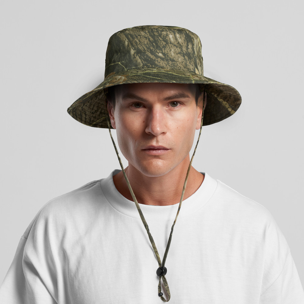 as colour Wide Brim Camo Bucket Hat