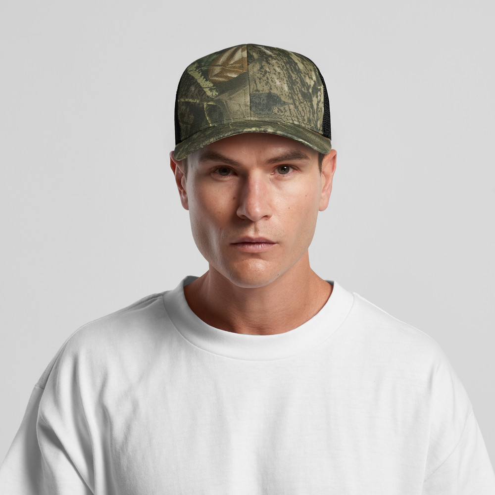 as colour Mesh Contrast Camo Cap