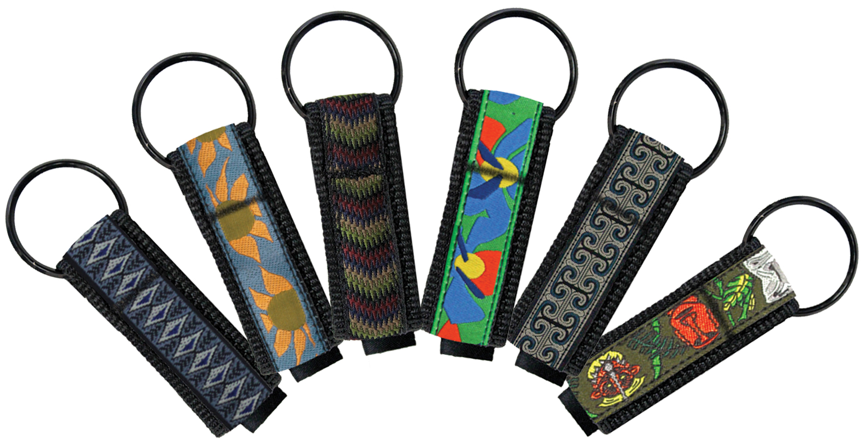 bison belt Patterned Ribbon Key Fob 12Pack