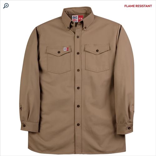 big bill FR Button-Down Industrial Work Shirt