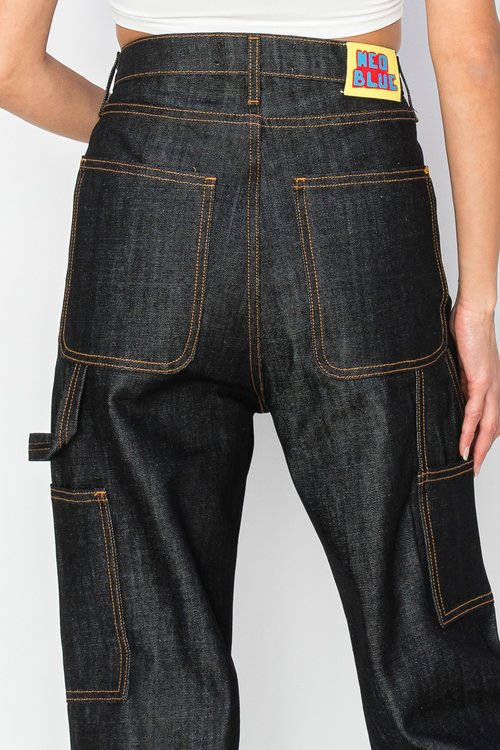 neo blue CARPENTER BAGGY JEANS