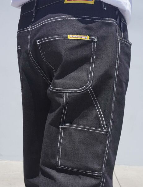 neo blue SHADOW BLACK BAGGY CARPENTER JEANS