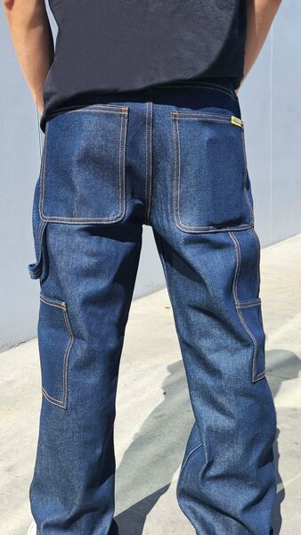 neo blue DENIM LIGHT BLUE BAGGY CARPENTER JEANS