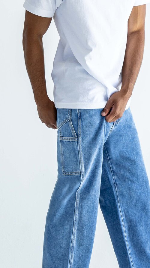 neo blue CARPENTER BAGGY JEANS