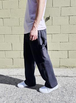 neo blue BLACK BAGGY CARPENTER SWEAT PANTS