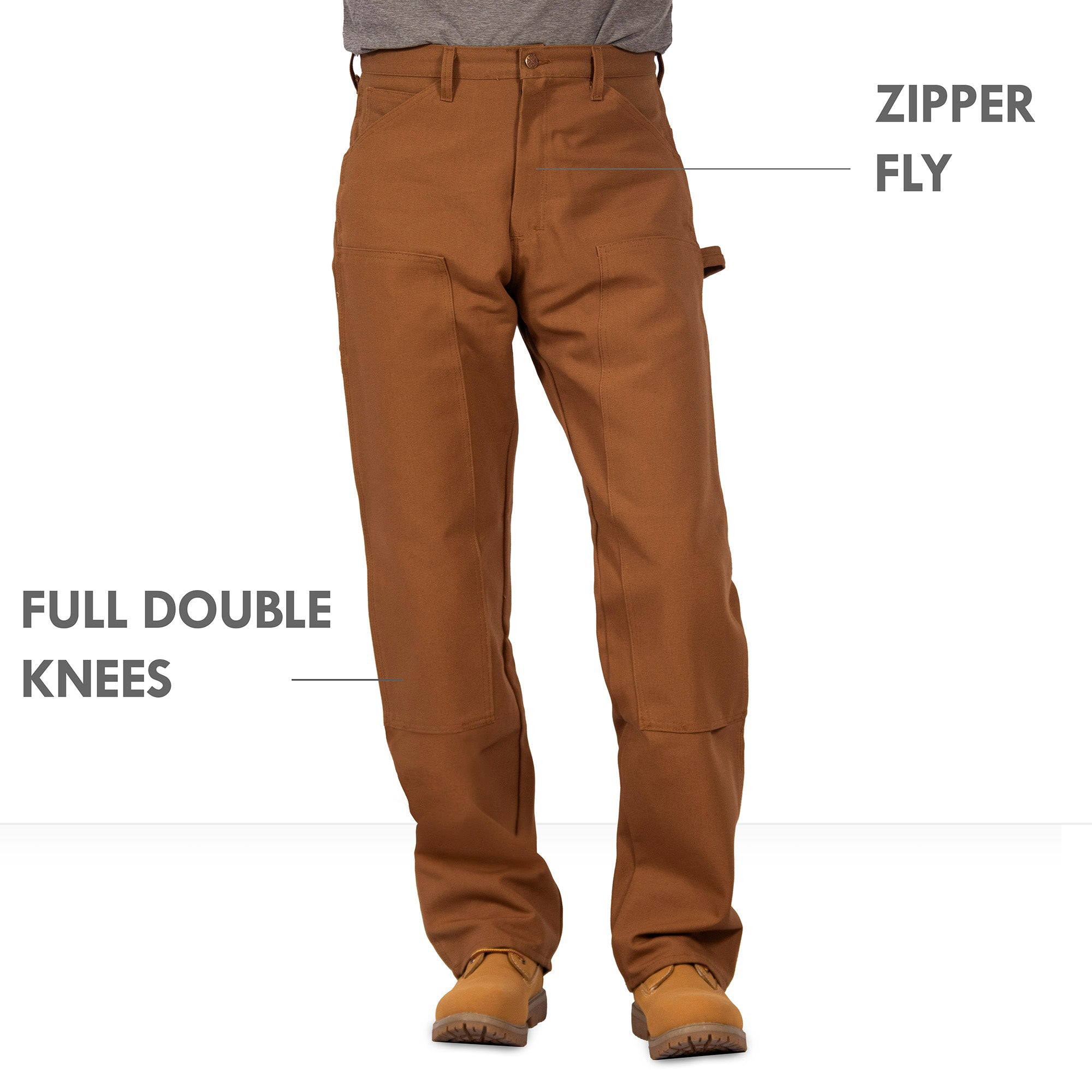 round house Brown Duck Double Front Dungaree (12 oz full dbl knees)
