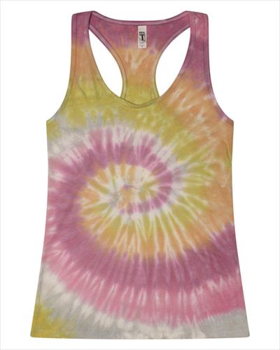 tie-dye-ap Ladies 4 oz. Tie-Dyed Racerback Tank Top