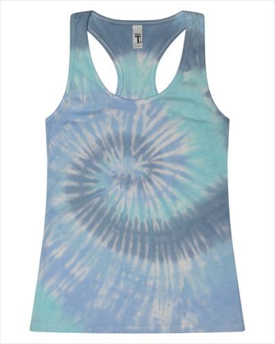 tie-dye-ap Ladies 4 oz. Tie-Dyed Racerback Tank Top