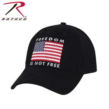 rothco Black Freedom Is Not Free Low Profile Cap-12pcs