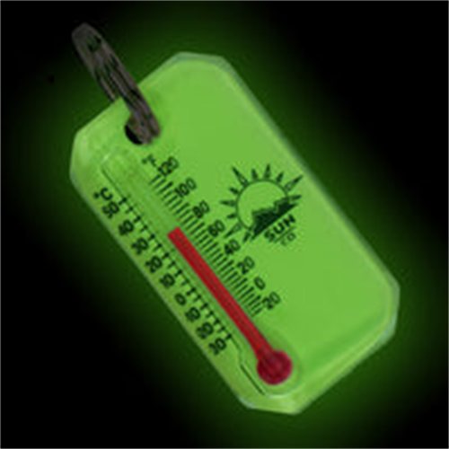 sun company LumaZip Glow-in-the-Dark Zipper Pull Thermometer