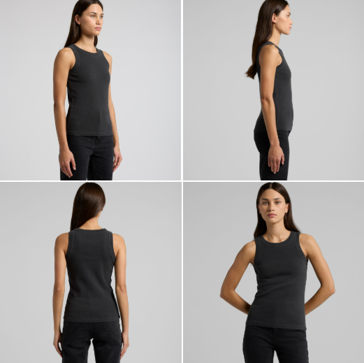 as colour Wos Faded Organic Rib Tank