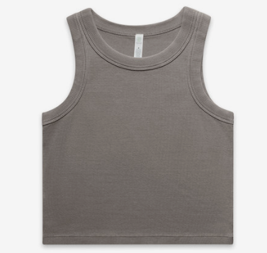 as colour Wos Faded Organic Rib Crop Tank