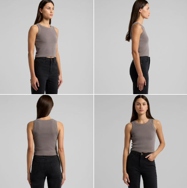 as colour Wos Faded Organic Rib Crop Tank