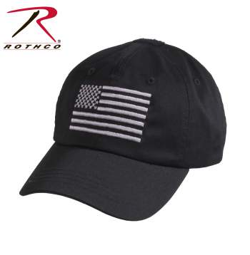 rothco Black Tactical Operator Cap w/Embroidered U.S. Flag