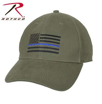 rothco Olive Drab Thin Blue Line Flag Low Profile Cap