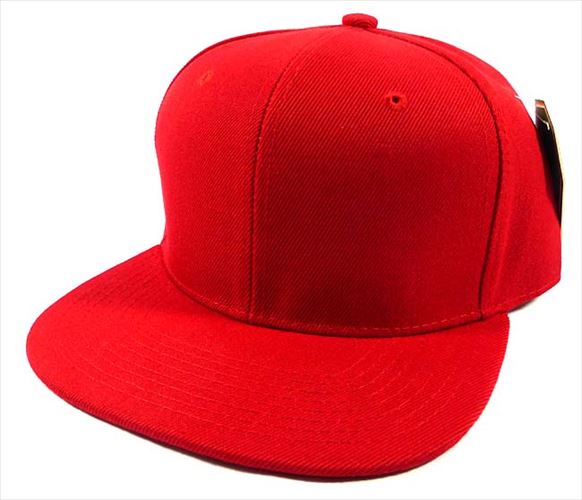 august caps Blank Snapback Hats & CapsWholesale - Red / Red Brim