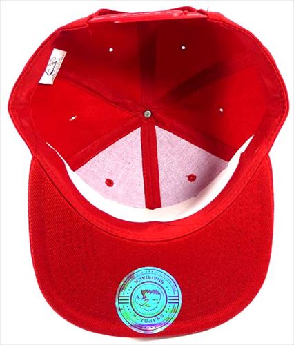 august caps Blank Snapback Hats & CapsWholesale - Red / Red Brim