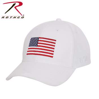 rothco White w/U.S. Flag & USA Low Profile Cap