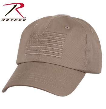rothco Khaki Tactical Operators Cap w/Embroidered Flag