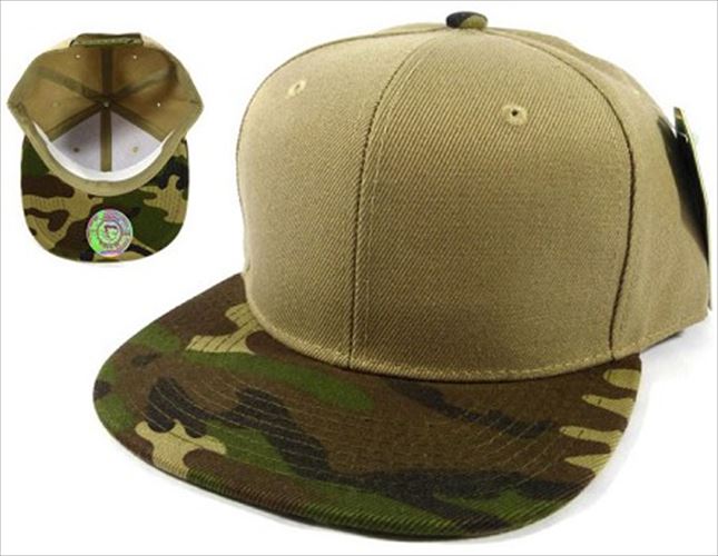 august caps Blank Snapback Caps Hats Wholesale - Khaki CAMO