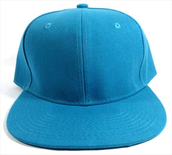 august caps Blank Snapback Hats Caps - Turquoise Blue