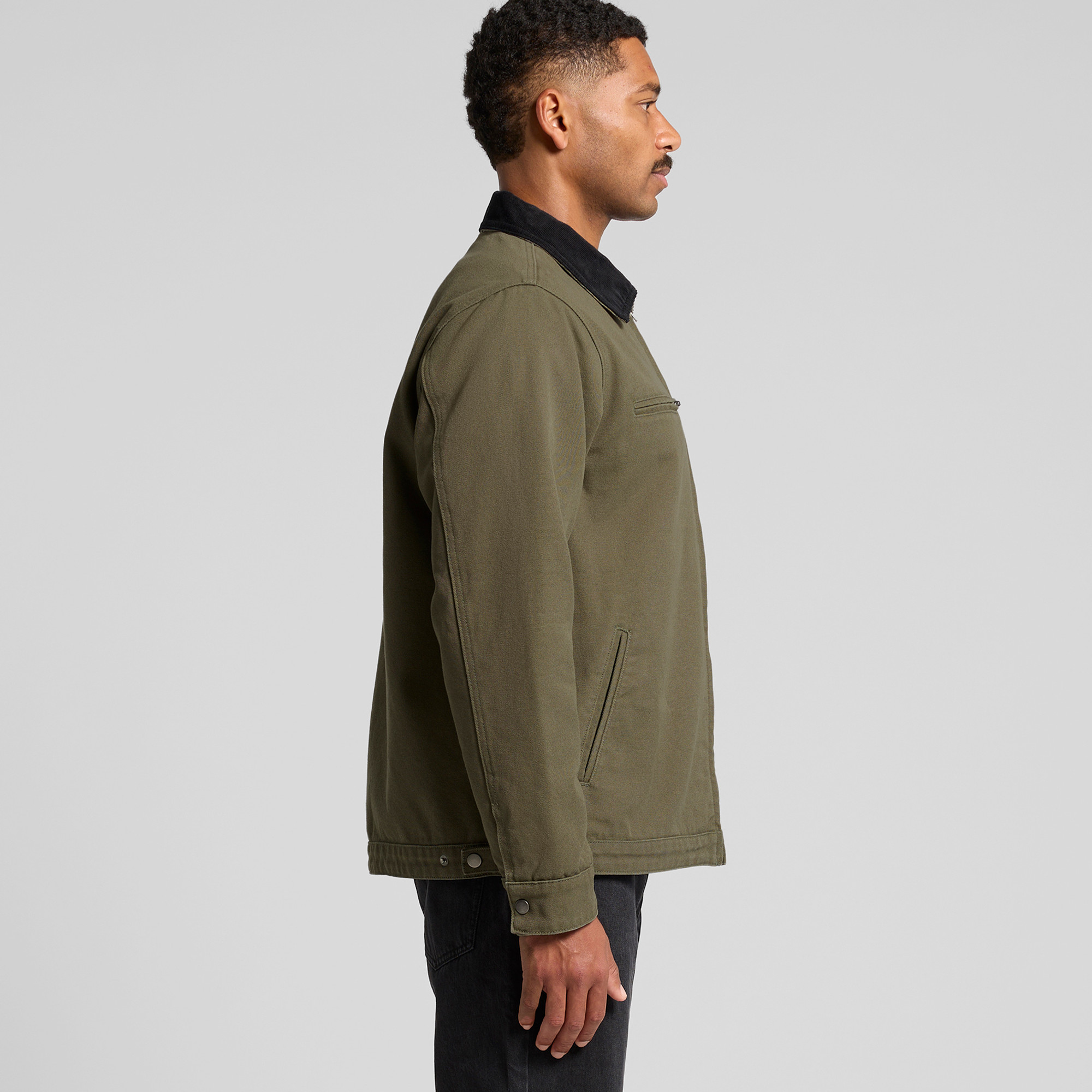 as colour Canvas Cord Collar Jacket