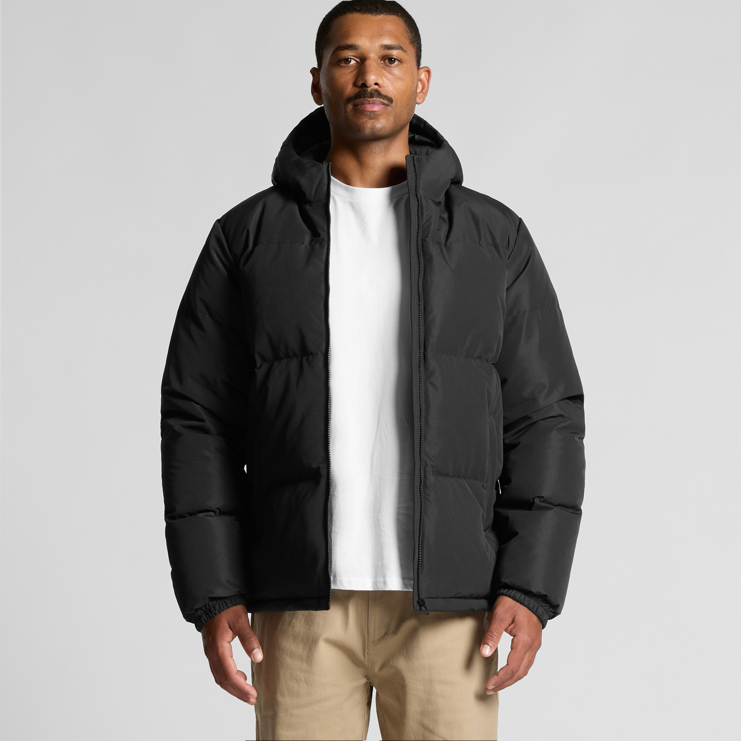 as colour MENS HOODED PUFFER JACKET