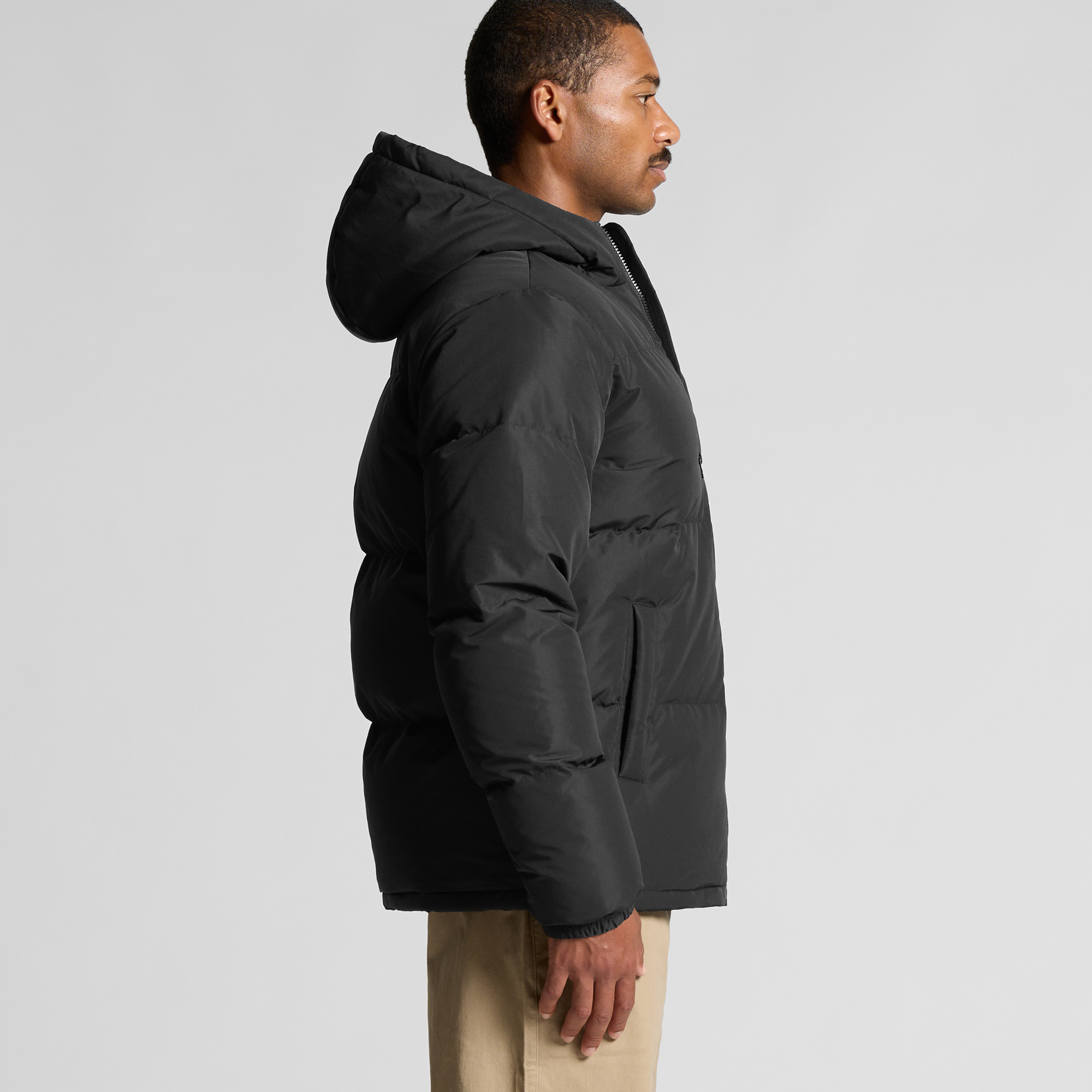 as colour MENS HOODED PUFFER JACKET