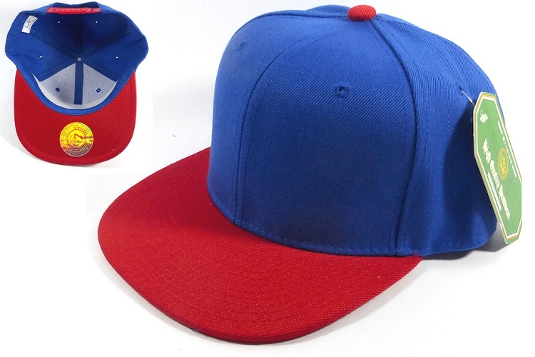august caps Wholesale Blank Snapbacks Hat Caps - Royal Blue | Red