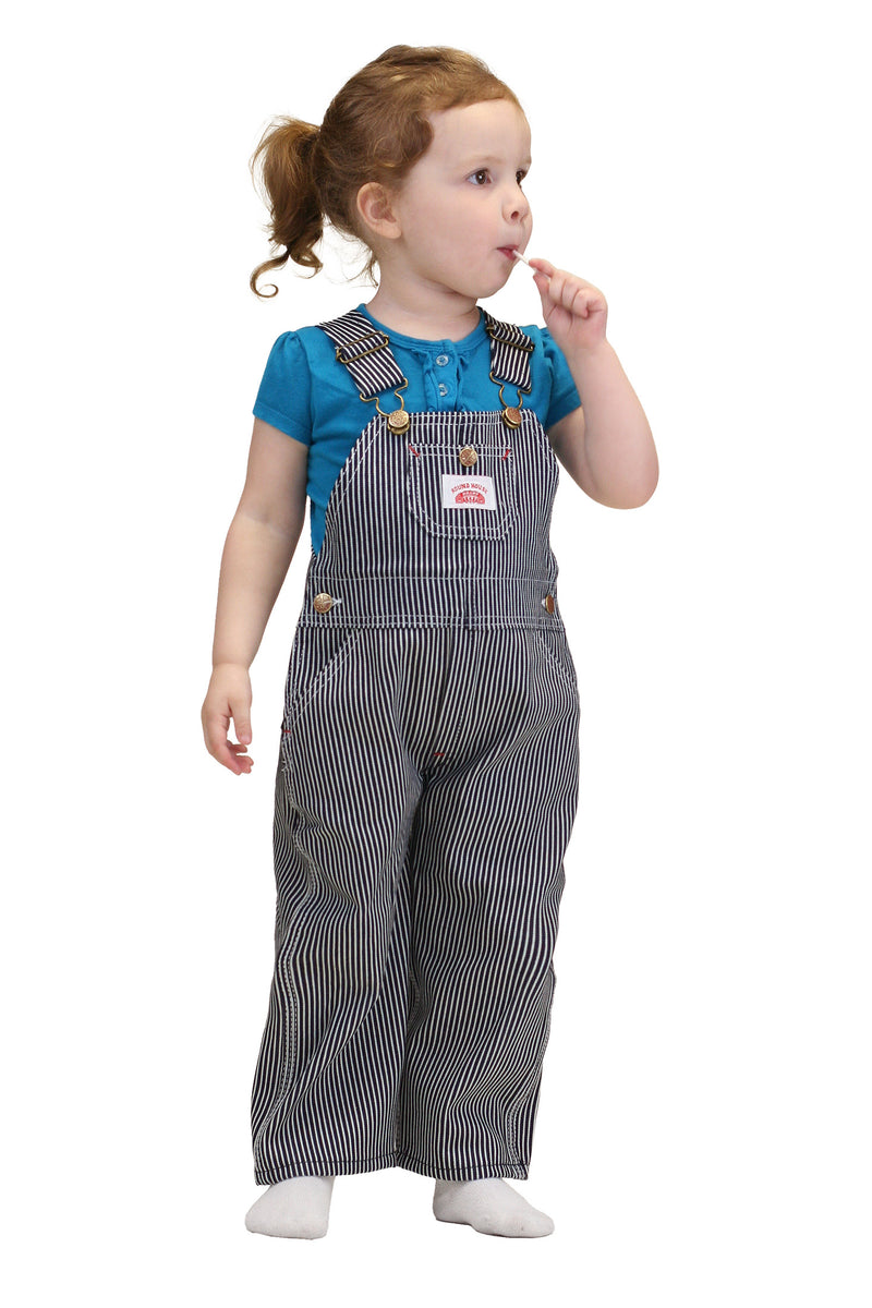 round house Hickory Stripe Bib Overalls; Children (10 oz.)