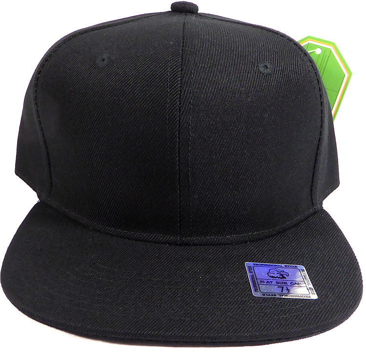 august caps Fitted Size Caps - Plain Hat - 7 1/2 - Black