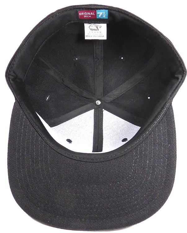 august caps Fitted Size Caps - Plain Hat - 7 1/4 - Black