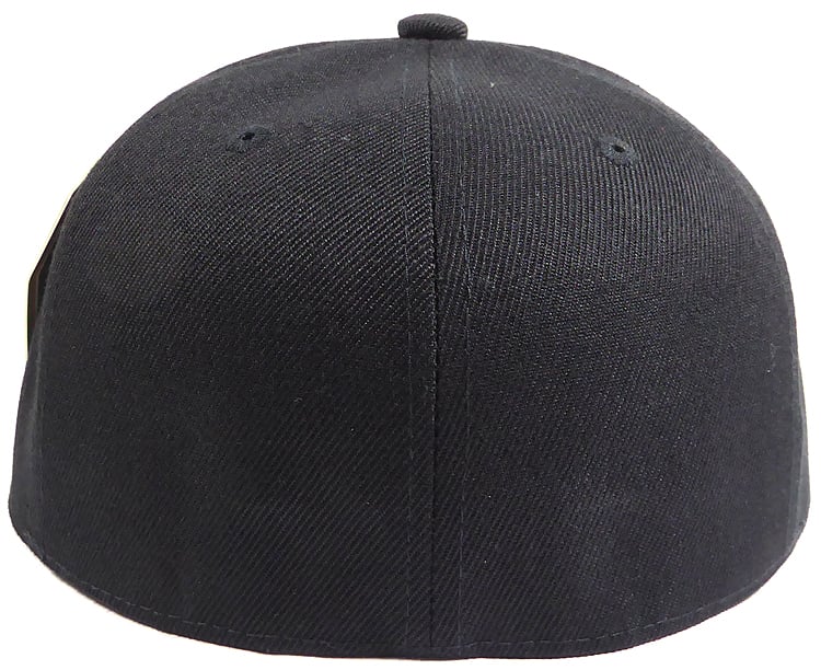 august caps Fitted Size Caps - Plain Hat - 7 1/8 - Black