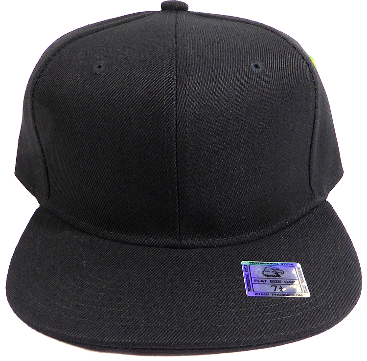 august caps Fitted Size Caps - Plain Hat - 7 3/4 - Black