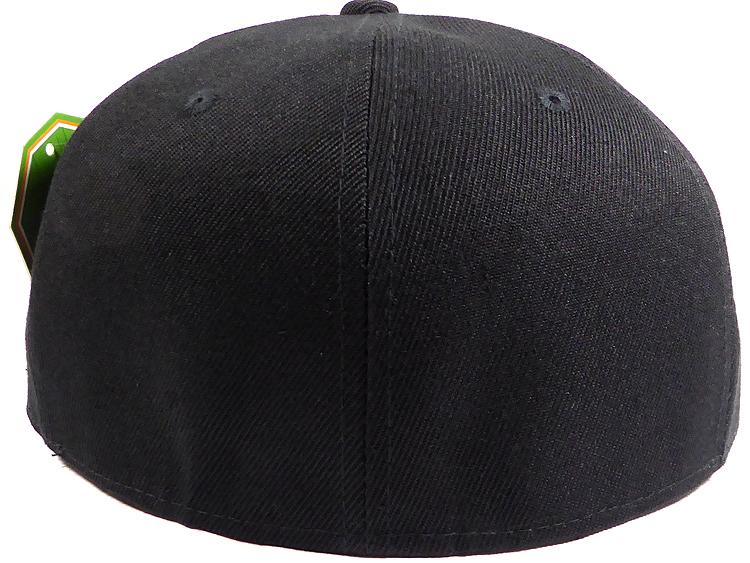 august caps Fitted Size Caps - Plain Hat - 7 3/8 - Black