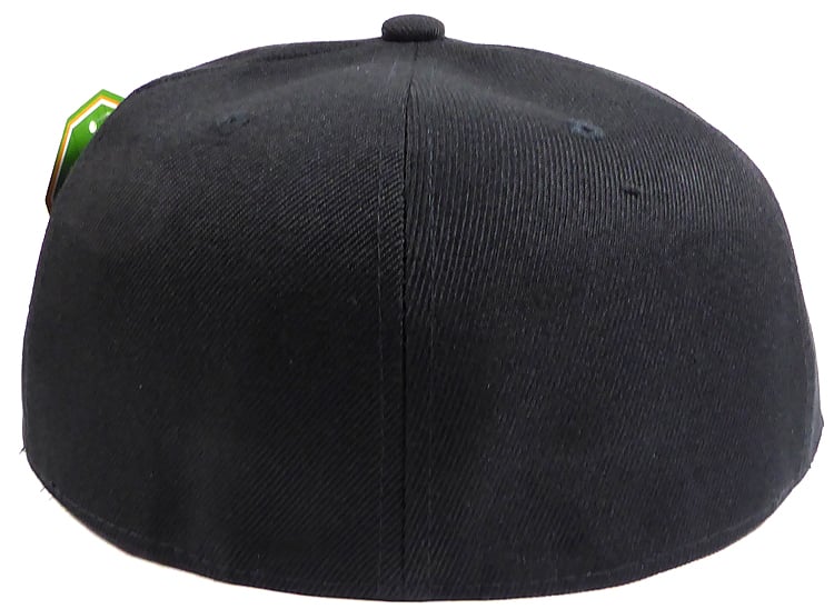 august caps Fitted Size Caps - Plain Hat - 8 - Black