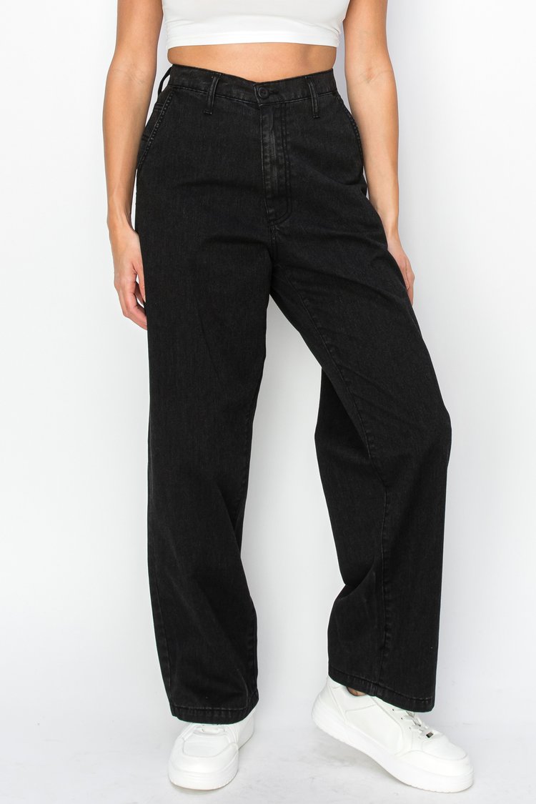 neo blue Black Baggy Chino Pants