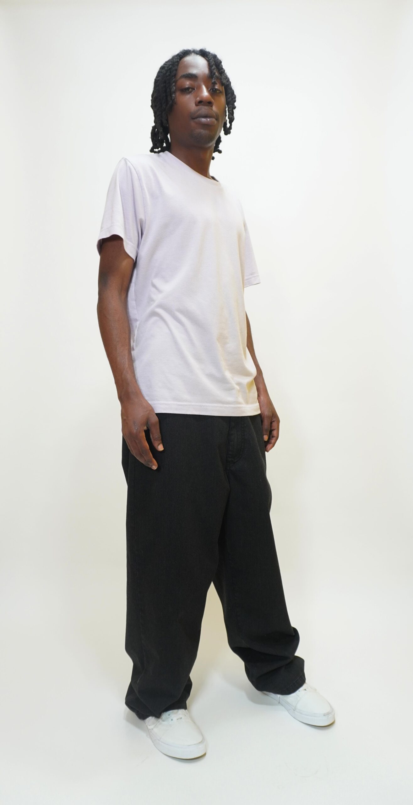 neo blue Black Baggy Chino Pants