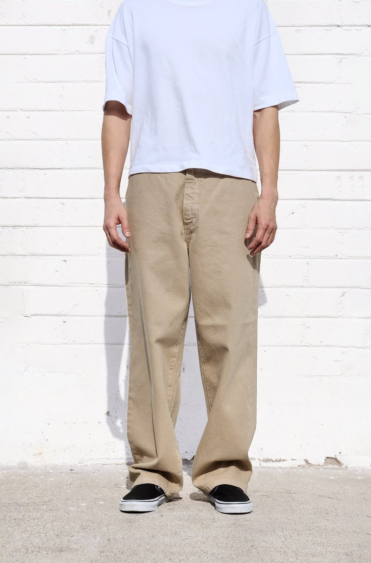 neo blue Khaki Bull Denim Baggy Chino Pants