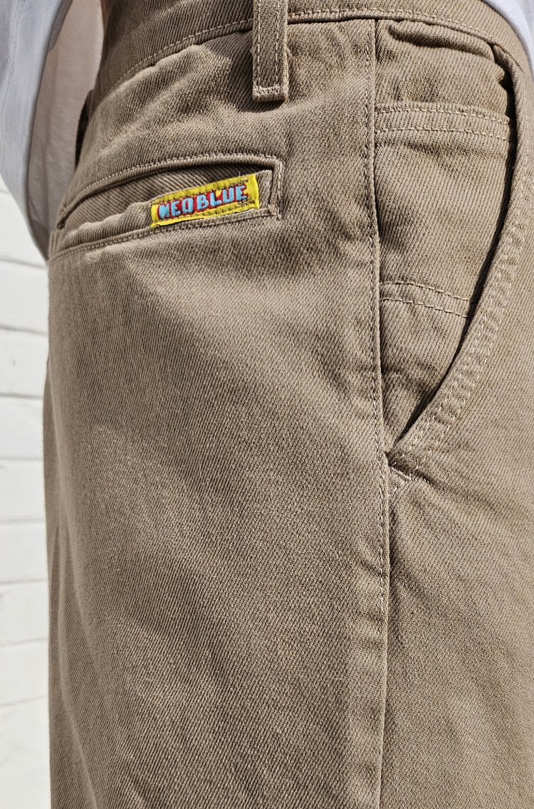 neo blue Khaki Bull Denim Baggy Chino Pants