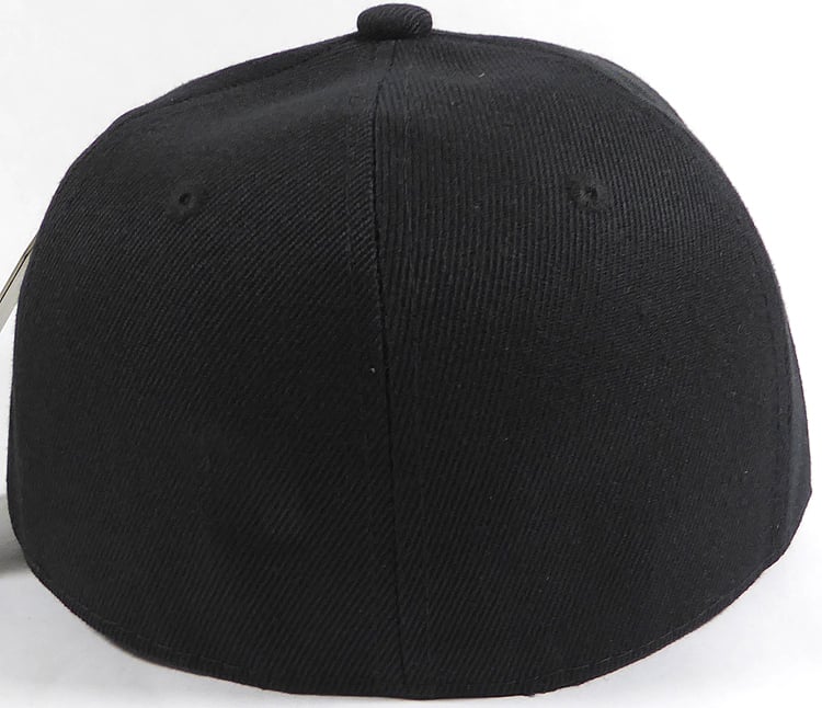 august caps Fitted Size Caps - Plain Hat - 6 3/4 - Black