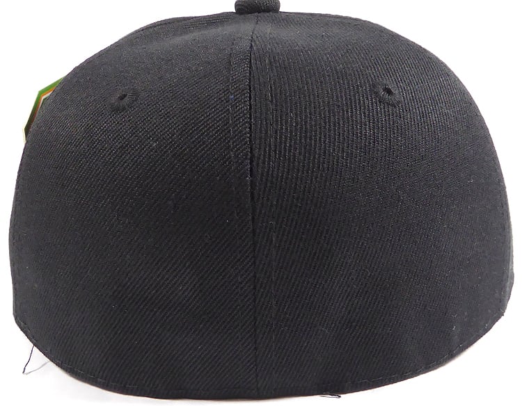 august caps Fitted Size Caps - Plain Hat - 6 7/8 - Black