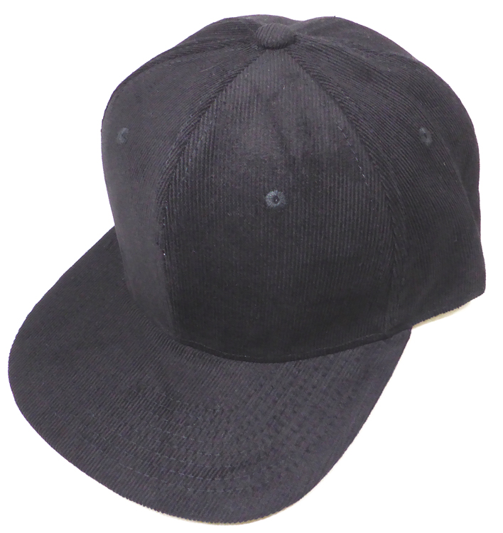 august caps CORDUROY Wholesale Blank Snapback Caps - Solid - Black