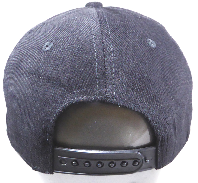 august caps CORDUROY Wholesale Blank Snapback Caps - Solid - Black